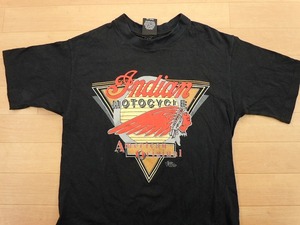 USA製　indian motocycle インディアンモトサイクルTシャツM★黒ブラック★バイカー★即決★p