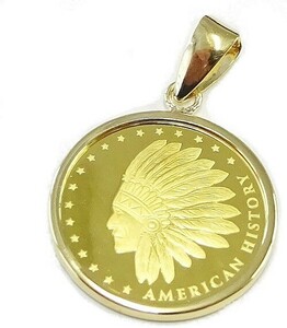 純金 AMERICAN HISTORY & EAGLE コインジュエリー 1/25oz PAMP SUISSE社発行/送料無料