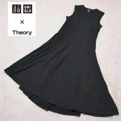 極美品！UNIQLO×Theory　ウルトラストレッチフレアロングワンピース　L