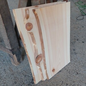 C-1724 　国産ひのき　耳付節板　3枚セット　テーブル　棚板　看板　一枚板　無垢材　桧　檜　DIY