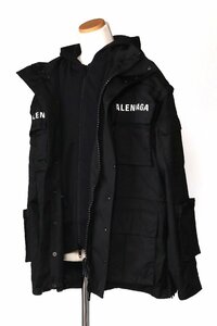 バレンシアガ オールインパーカージャケット M-65 TYPE ブラック サイズL ユニセックス BALENCIAGA 746450 TOO32 1000 BLACK UNISEX/新品