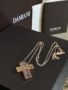 ★綺麗！【ダミアーニ DAMIANI 20084310 ベルエポック ネックレス 750 K18 ピンクゴールド クロス レインボー サファイヤ】YN00210