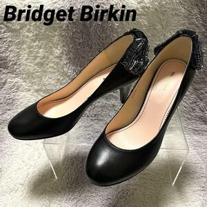 s836 Bridget Birkinレザーパンプス ヒール スパンコールリボン