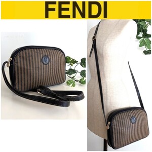 FENDI オールドフェンディ ペカン 柄 ヴィンテージ 斜め掛け ショルダーバッグ 鞄 ポシェット ボディバッグ ブラウン レディース メンズ