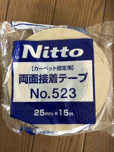 送料無料　日東電工/NITTO 両面接着 No.523 J0080 カラー：白 サイズ：25mm×15m