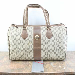 OLD GUCCI PLUS GG PATTERNED LOGO BOSTON BAG MADE IN ITALY/オールドグッチプラスGG柄ロゴボストンバッグ