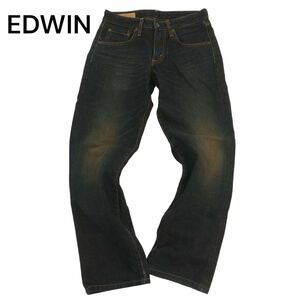 EDWIN 503 エドウィン 050302 通年 牛革パッチ★ ストレート USED加工 デニム パンツ ジーンズ Sz.28　メンズ 日本製　C4B03099_7#R