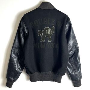 【美品】RRL BLACK CAT LEATHER VARSITY JACKET