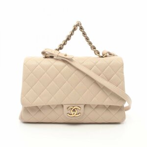 シャネル マトラッセ ブランドオフ CHANEL レザー ハンドバッグ シープスキン 中古 レディース