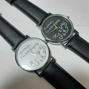新品　腕時計　数字タイプ　ビジネス　白黒二本セット　7