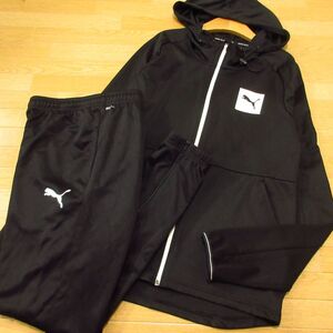 ◎使用少なめ！M 上下セット！PUMA プーマ◆ジャージ フードジャケット&ジョガーパンツ◆メンズ 黒◆BA0953