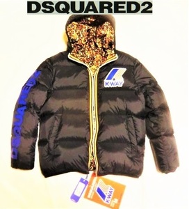 ★新品12万! DSQUARED2×K-WAY リッチでお洒落!存在感抜群☆S72AM0557 都会派オトナの今ドキ!格上げ☆秀逸リバーシブルダウンJK＜M＞UNISEX