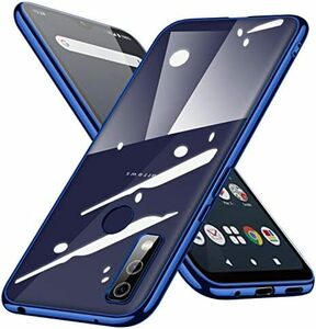 青 ブルー We arrows F-51B ケース クリア FCG01 スマホケース シリーズ カバー ソフト tpu 透明 背面