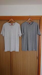 ※Dickiesディッキーズ正規品比較的厚手素材無地Tシャツ2枚セット古着中古Lサイズグレー＋ライトグレー※