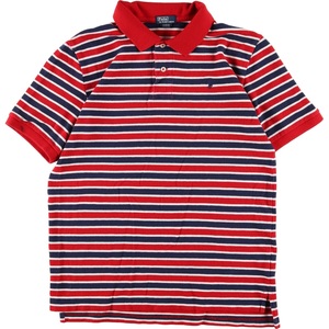 古着 ラルフローレン Ralph Lauren POLO by Ralph Lauren 半袖 ボーダー ポロシャツ レディースXL /eaa346571 【SS2409_30%】