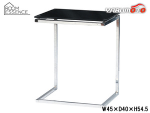 東谷 サイドテーブル ブラック W45×D40×H54.5 PT-15BK ソファ サイド ガラス 硝子 メーカー直送 送料無料