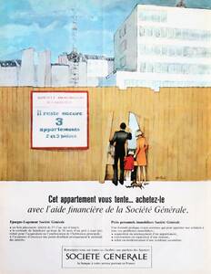 Societe Generale フランス メガバンク 広告 1960年代 欧米 雑誌広告 ビンテージ ポスター風 インテリア パリマッチ