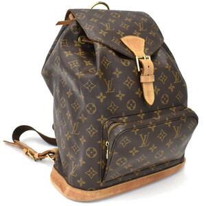 1円 ◎定価16万 LOUIS VUITTON ルイヴィトン バックパック モンスリGM M51135 モノグラム ブラウン◎ E.Cell.tI-10