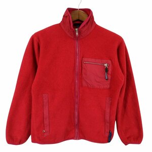 90年代 USA製 patagonia パタゴニア フリースジャケット アウトドア キャンプ アウター 防寒 レッド (メンズ S) 中古 古着 O8409 中古 古着