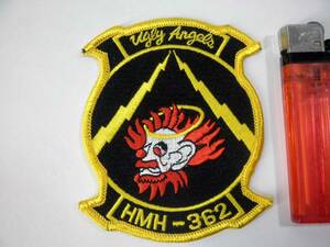 アメリカ海兵隊【HMH-362 スコードロンパッチ】公式？/USMC/Ugly Angels/オスプレイ/刺繍/ワッペン/部隊章/未使用・美品