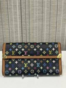 【LOUIS VUITTON 】ポルトトレゾール モノグラム マルチカラー 三つ折り長財布 