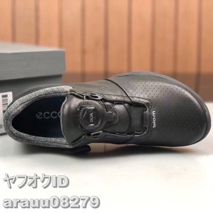 最安★メンズスニーカー 本革 ブラック アウトドア ecco デンマーク