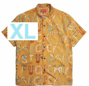 【XL】新品 Supreme Alphabet Silk Shirt Black シュプリーム アルファベット シルク シャツ 18SS レーヨンシャツ オレンジ