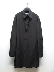 SALE30%OFF/Yohji Yamamoto・ヨウジヤマモト／１００／２ブロード Ｏ－左上衿２重衿シャツ／ブラック・3