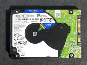 【送料無料】 ★ 2TB ★　WD Blue　/　WD20SPZX　【使用時間：280ｈ】2021年製　Western Digital Blue　稼働少 2.5インチ内蔵HDD/7mm 即決