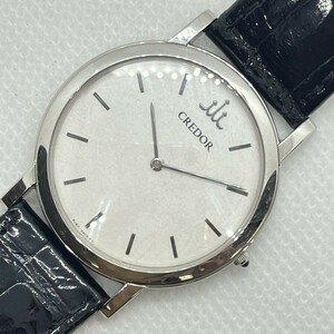 K141-W15-192◎ SEIKO セイコー CREDOR クレドール メンズ腕時計 2針 950 PLATINUM 8J80-0AB0 日本製 580002 クォーツ 稼働