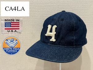 ★USA製★CA4LA×EBBETS FIELD FLANNELS★カシラ×エベッツフィールドフランネルズ★デニム★ベースボールキャップ★帽子★ワッペン★