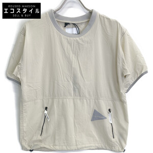 and wander アンドワンダー オフホワイト 574-3121039 PERTEX wind T Tシャツ ベージュ WM トップス ナイロン レディース 中古