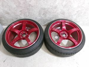 ★激安!★YOKOHAMA ヨコハマ ADVAN Racing TC4R 18インチホイール 9.5J+45 5穴 PCD100 2本 カローラスポーツ ZN6 BRZ 等 / 4R4-721