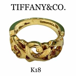 ティファニー TIFFANY＆CO トリプルラビングハートリング K18YG ジュエリー 箱　保存袋　8号