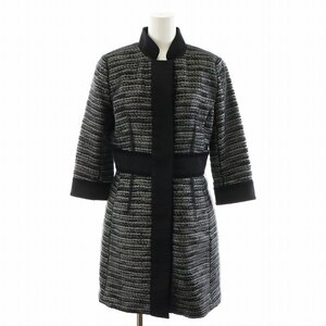 ヴィヴィアンタム VIVIENNE TAM コート ロング丈 総柄 アウター 0 XS グレー 黒 ブラック /AN36 レディース