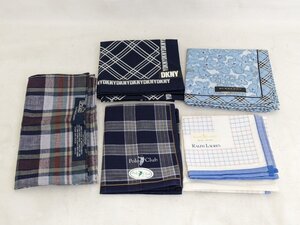 【未使用保管品】ブランドハンカチ まとめ売りセット POLO RALPH LAUREN DKNY BURBERRY LONDON 計5点