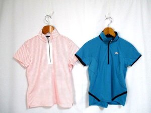 d159　ellesse　エレッセ　ハーフジップ半袖シャツ2枚セット　サイズM　51-8