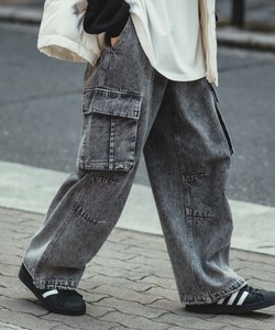 「SIDEWAY STANCE」 加工デニムパンツ MEDIUM ブラック メンズ