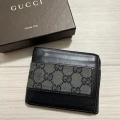 GUCCI グッチ メンズ レディース 二つ折り財布 革財布 GG柄 総柄