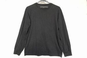 UNIQLO/ユニクロ/341-455403/AIRism/エアリズムコットンUVカットクルーネックT/長袖/接触冷感/袖口リブ/チャコールグレー/Sサイズ(6/26R6)