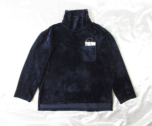 エンジニアードガーメンツ★2022fw ★ High Mock Shirt - Polyester Velour / Navy【XS】