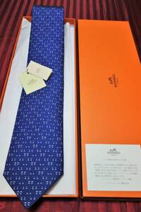 贈答OK 定価3.7万円↑ タグ付き未使用品 エルメスネクタイ MOOD TIE(感情表現)　ネイビー(MARINE/CIEL/BLEU)