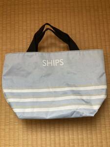 SHIPS ランチバッグ　付録　ファスナー付き　水色