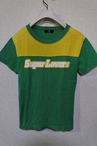 SUPER LOVERS Vintage Tee size M スーパーラヴァーズ Tシャツ グリーン×イエロー 当時物