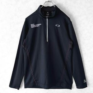 未使用級 OAKLEY オークリー 刺繍ロゴ ゴルフウェア 長袖 ハーフジップ トップス メンズ GOLF