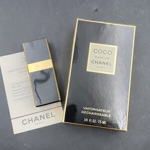 P122 中古 CHANEL COCO PARFUM VAPORISATEUR REFILLABLE SPRAY 7.5ml 香水　残4割程度？ パルファン パルファム