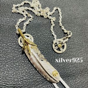 [高品質] silver925 金爪フェザー イーグルフック ネックレス 新品 送料込み