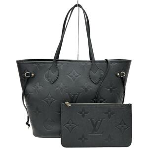 LOUIS VUITTON/ルイ・ヴィトン ネヴァーフルMM ポーチ付 モノグラムアンプラント M45685 トートバッグ レザー ノワール 黒