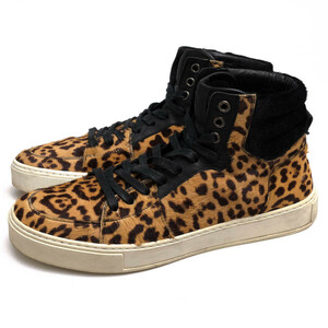 YVES SAINT LAURENT サンローラン ハイカットスニーカー MALIBU HIGH 05 LEOPARD ハラコ レオパード