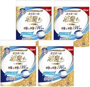 エリエール トイレットペーパー 消臭プラス(＋) 25m×72ロール (18ロール×4パック) ダブル パルプ100% 芯からしっ